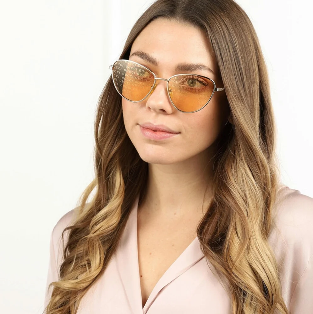 NEW GUCCI WOMEN'S GOLD FRAME SUNGLASSES GG0803S 004 GUCCI EYEWEAR - Picture 1 of 8